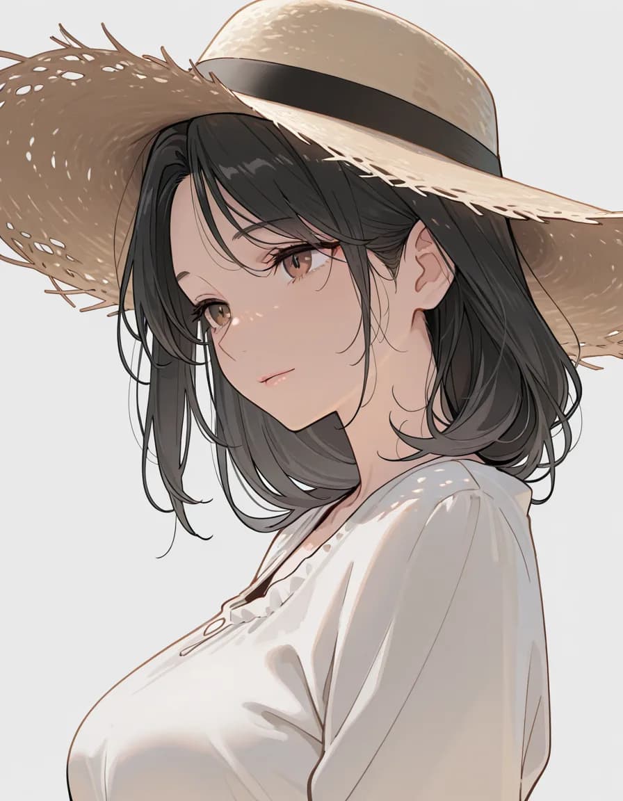 straw hat 태그로 생성한 예시 이미지