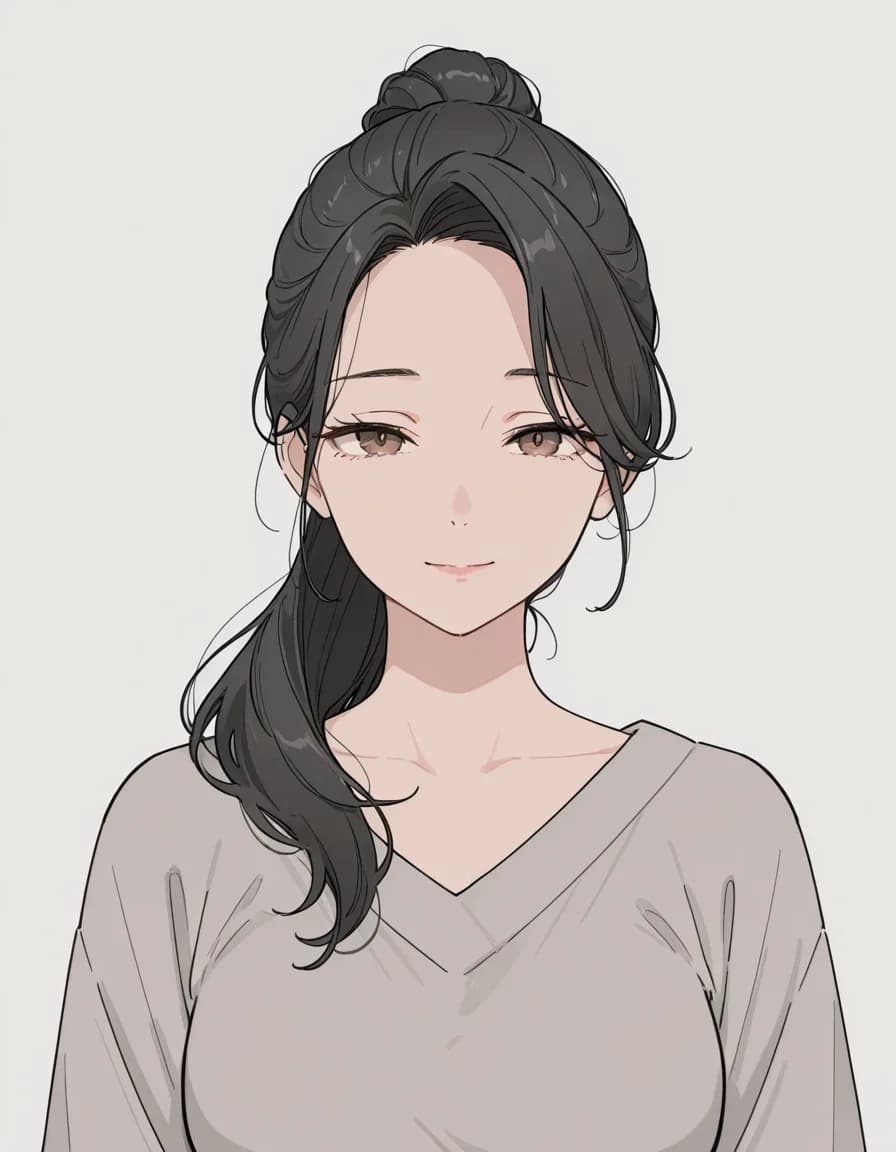 high ponytail 태그로 생성한 예시 이미지