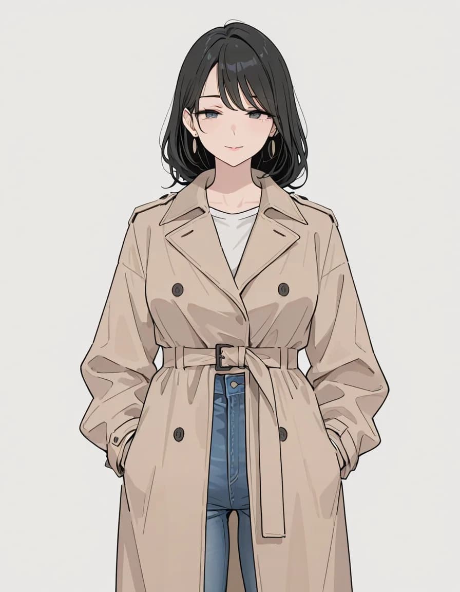 trench coat 태그로 생성한 예시 이미지