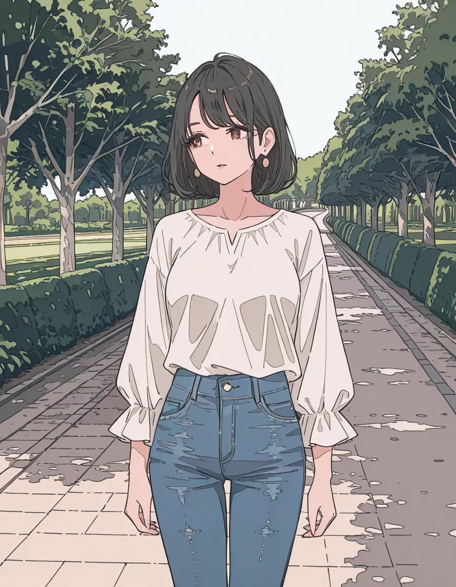 ligne claire 태그로 생성한 예시 이미지