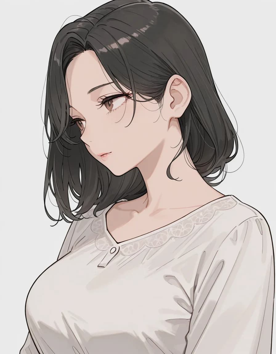 looking away 태그로 생성한 예시 이미지
