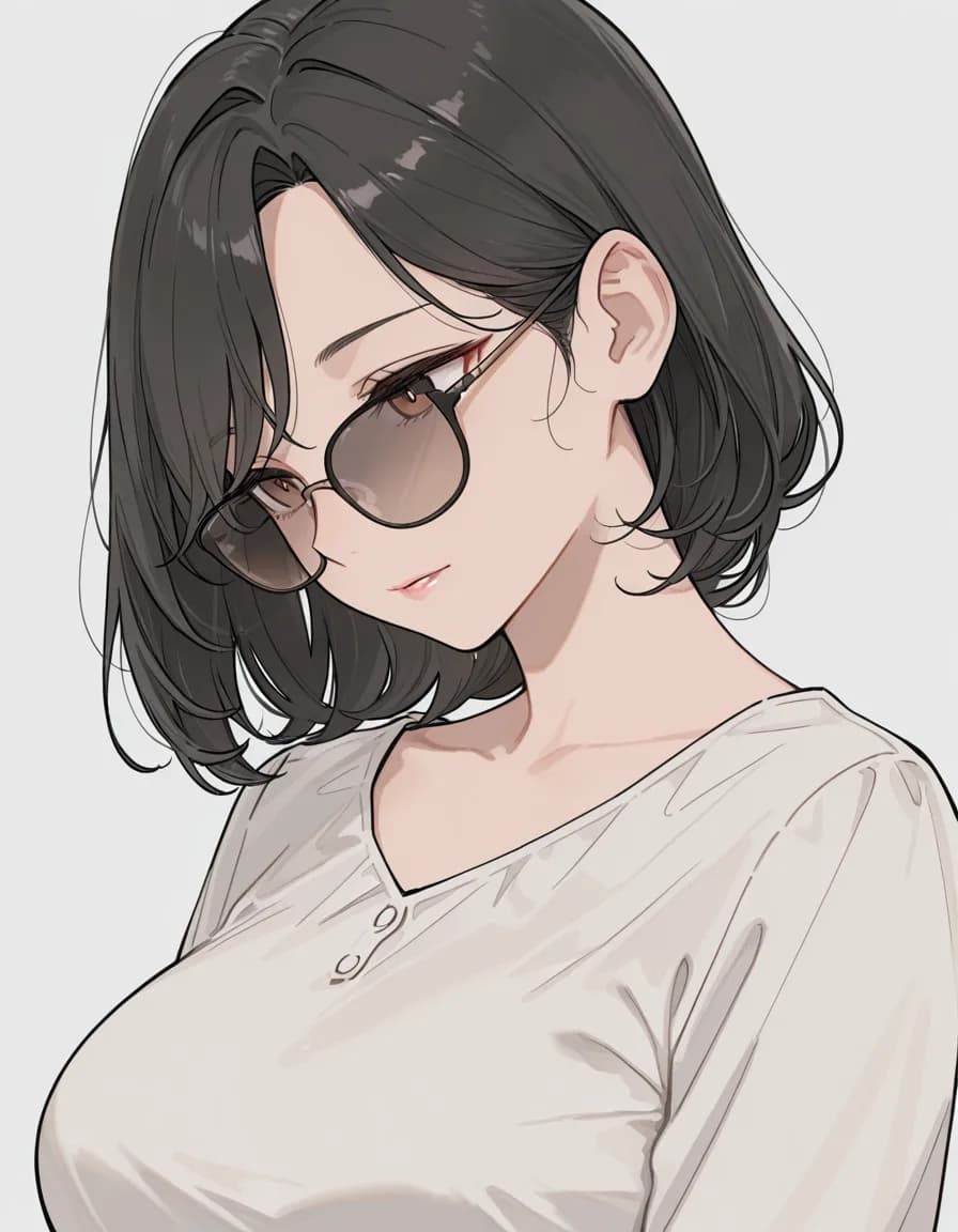 looking over eyewear 태그로 생성한 예시 이미지