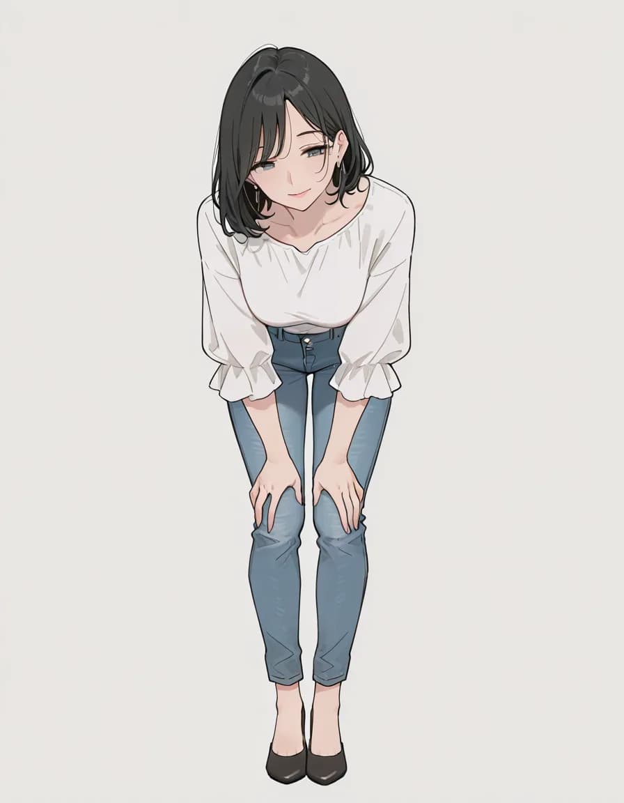 leaning forward 태그로 생성한 예시 이미지